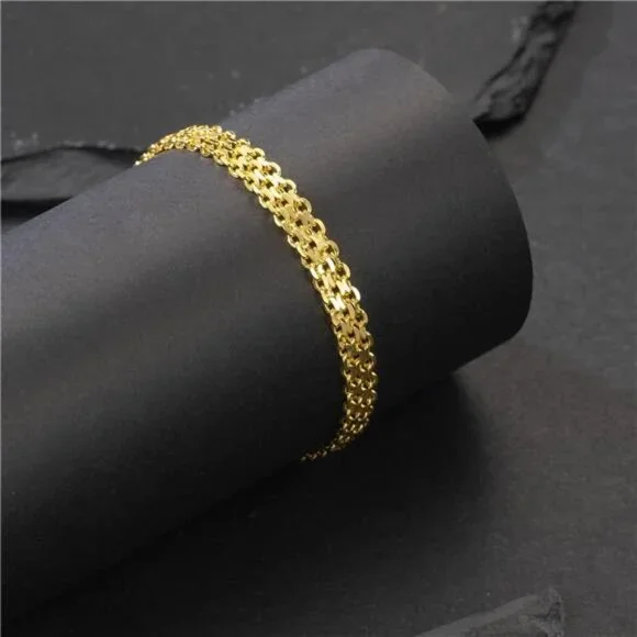 14k Gold Bracelets for Men Mesh Chain Bracelets Dainty Gold Bracelet - Picture 4 of 5